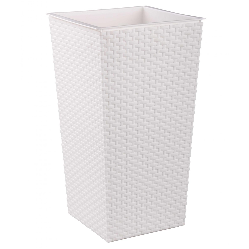 Кашпо напольное"Ротанг"  (270х270х510 мм) (белый,мокко)(уп.7) в Комсомольске-на-Амуре