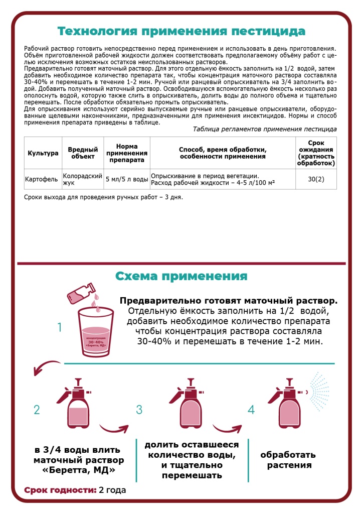 Беретта МД (ампула 5 мл )(От колорадского жука) в Комсомольске-на-Амуре